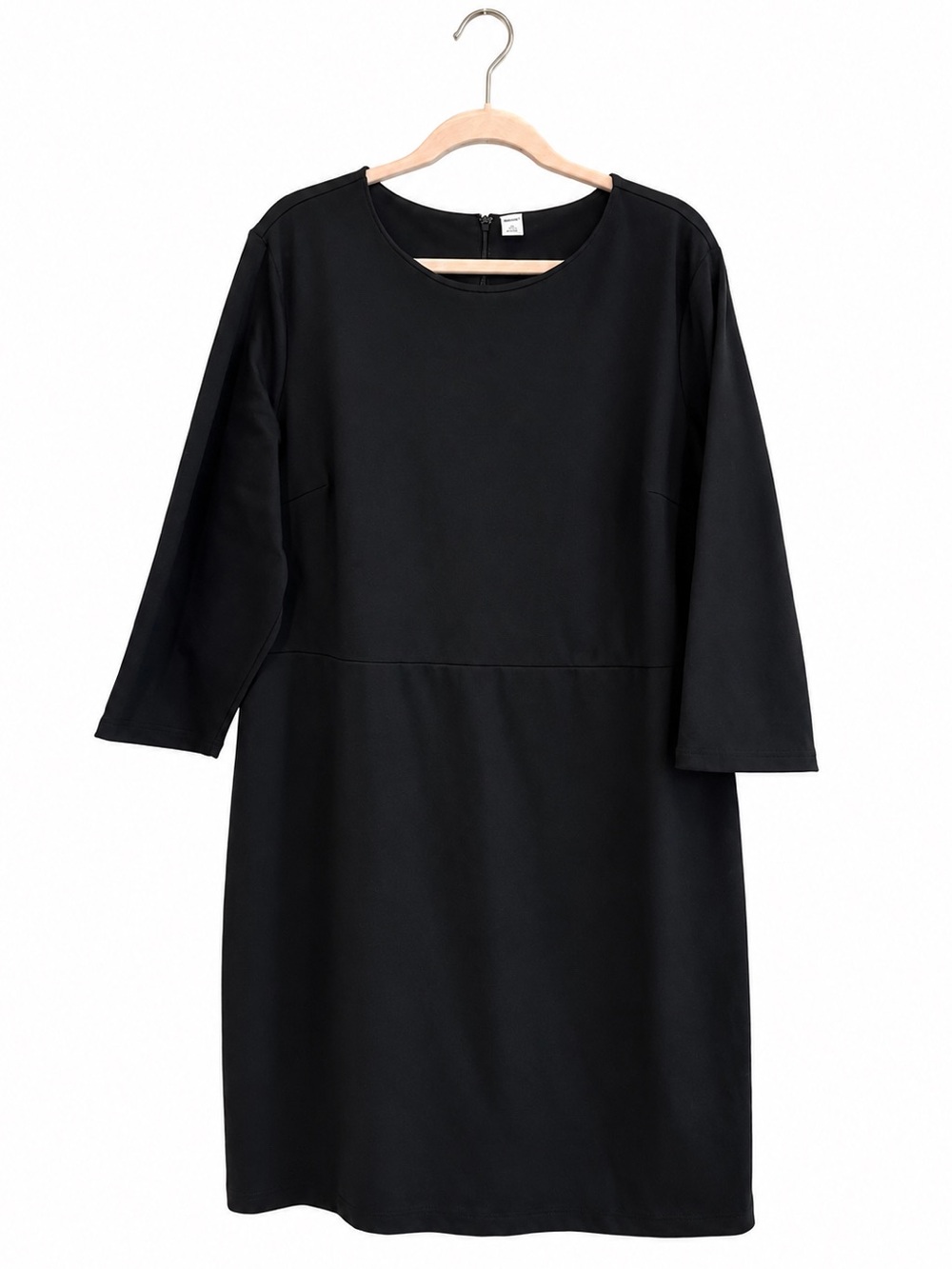 Old Navy Black Ponte Knit Sheath Dress XXL 3/4 Sleeve